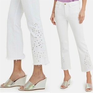 FRAME Le Crop Mini Boot Frayed Hem Jean With Eyelet Detail